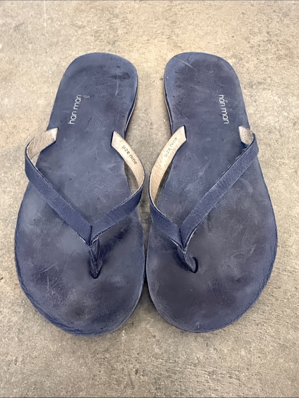 Hani Mari Navy Suede Flip Flop Sandals - Women